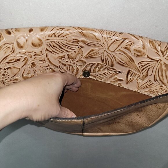 Patricia Nash Bag Womens Rosolini Tooled Leather Saddle Natural Style P472203 - Picture 5 of 16